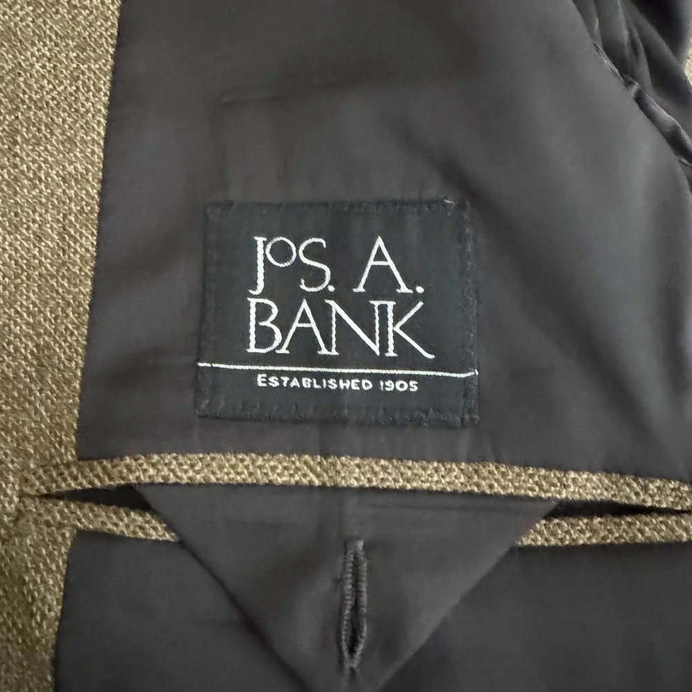 Jos. A. Bank Blazer Mens 42L Brown Solid 100% Wool Two-Button Sport Coat‎